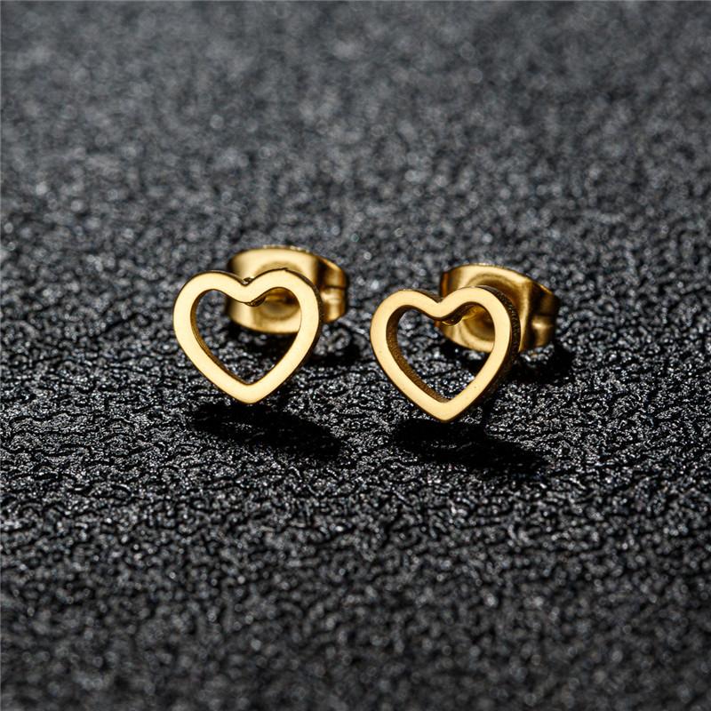 Stainless Steel Geometric Stud Earrings for Women Minimalist Circle Triangle Star Ear Studs Horseshoe U Shaped Earings oorbellen