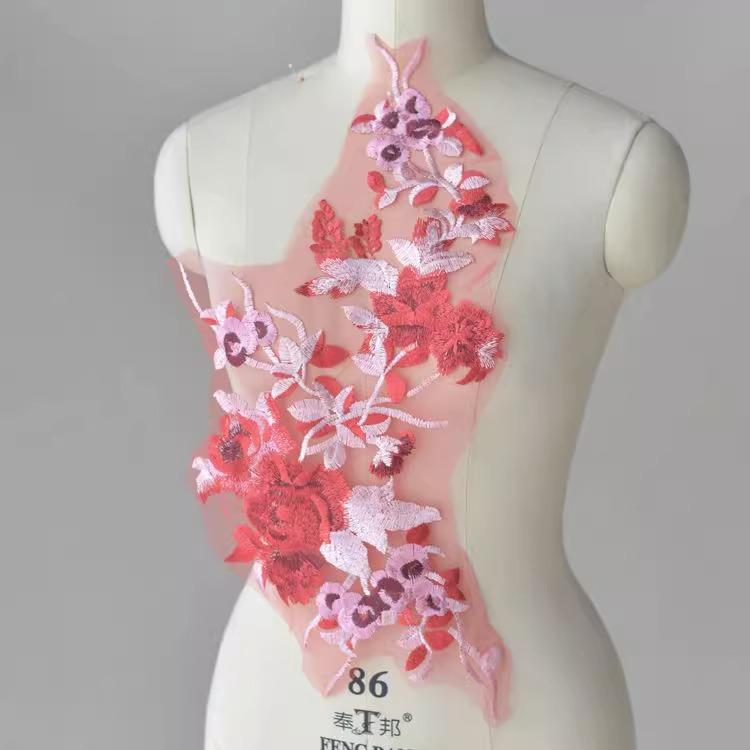 Accesorios de Encaje de Color, Vestido Con Encaje Bordado de Escenario Aplique Joyería Hecha a Mano Diy Tela para Ropa Tela