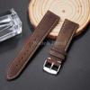 Szyty Pasek ze Skóry Cielęcej dla Omega 18mm 20mm 22mm dla Rolex Bransoletka na Nadgarstek dla Seiko Ciemnobrązowy Szary Skórzany Pasek do Zegarka w Stylu Vintage