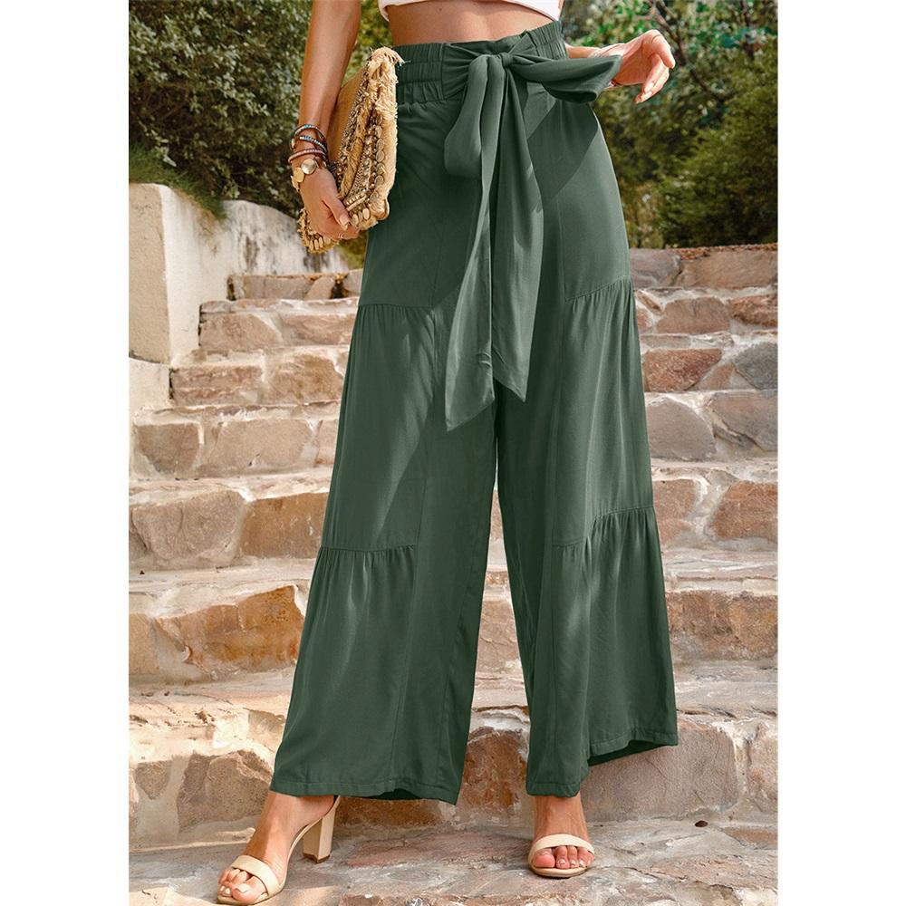Women's casual pants loose solid color wide-leg pants