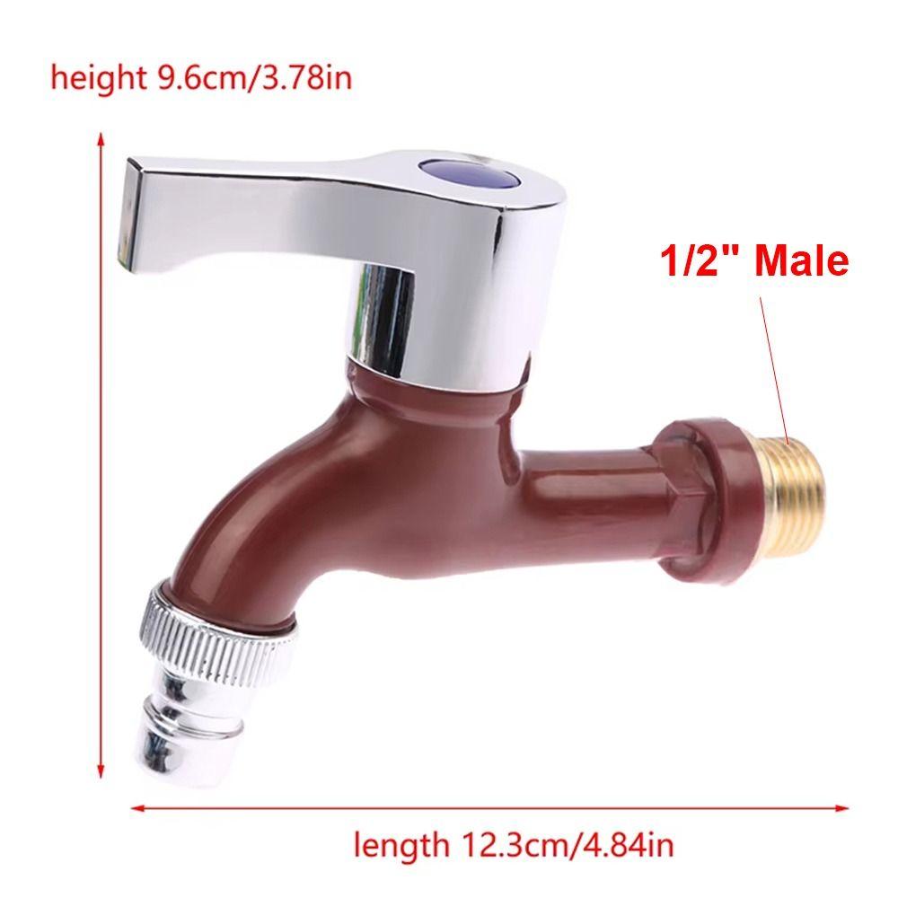 1Pcs Wall Mounted Plastic Faucet 1/2" Male Water Hose Quick Connector  Garden Balcony