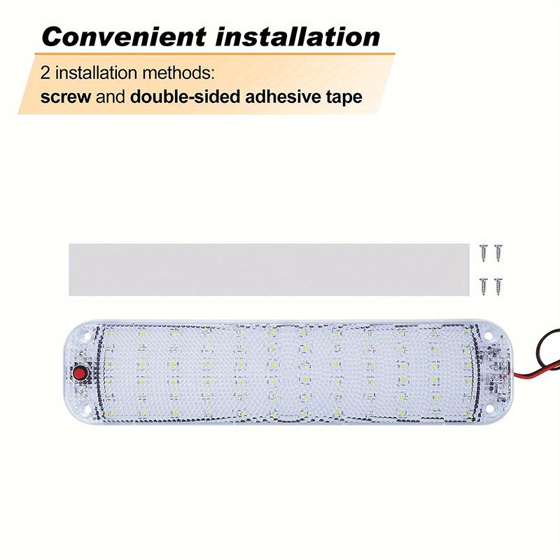 Car Reading Light COB High-brightness Thin 12V-80V 24V LED Interior Light Dome Lamp With Switch For Van Lorry Truck RV Camper