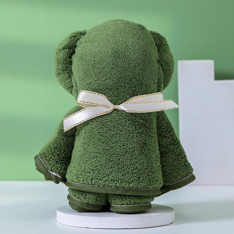 Coral Fleece Bear Towels Gift Set With Plush Hand Towels For Weddings And Birthdays