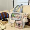 High value dopamine sweet contrasting color girl heart backpack college wind junior high school students multi-compartment backpack