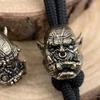 1pc Statue Tête d'Orc Rugissement de l'Enfer Laiton Perle Couteau EDC Accessoires DIY Extérieur Pendentif Lanière Tissée Bijoux Charms Bracelet Punk