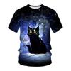 Summer New T-shirt with Cat Pattern 3D Digital Printing Men's Short Sleeved T-shirt