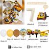 42pcs Cartoon Engineering Car Balloon Cream White Number Birthday Balloon Set Architecture Theme Party Decoration Festive Ballon