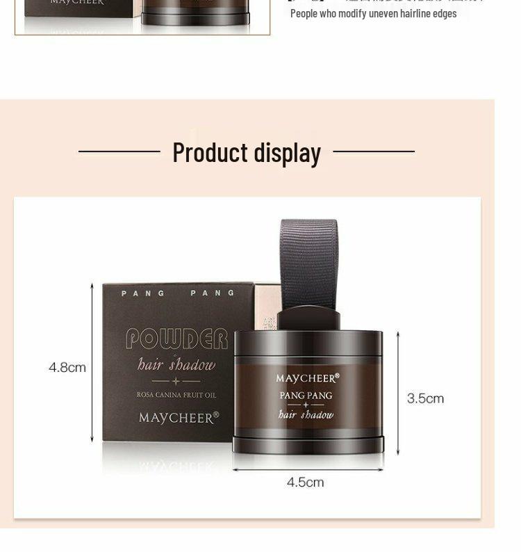 MAYCHEER Hairline Shadow: Hairline and Temple Contour Powder for Filling Forehead Edges.