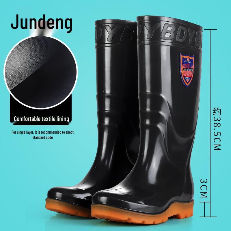 

Мужские высокие водонепроницаемые уличные рабочие ботинки - Прочная резиновая подошва, дождевая обувь 42