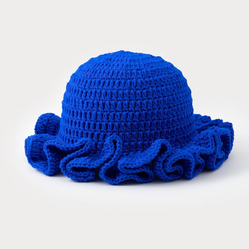 Handmade Wool Knit Hat: Thick, Windproof, Simple, Versatile, Solid Color for Autumn and Winter.