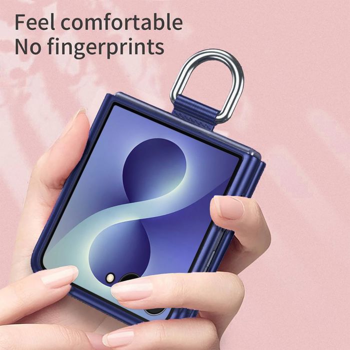 Hülle für Samsung Galaxy Z Flip 8, Stoßfester Kratzschutz mit Schlaufe - Dunkelblau