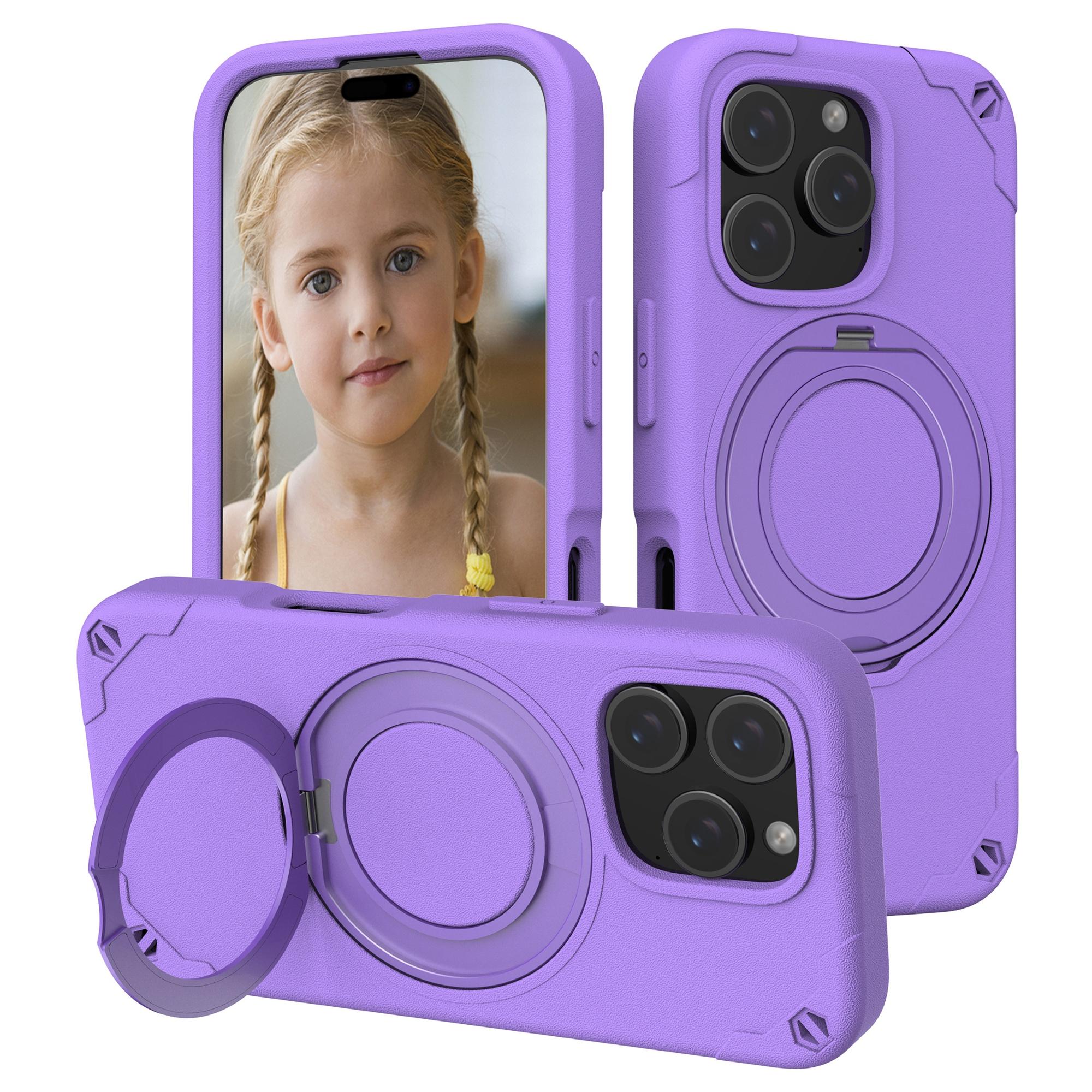 

For iPhone 16 Pro Max EVA Phone Case Compatible with MagSafe Kickstand Protective Cover D