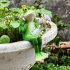 1Pcs Gardening Courtyard Bonsai Ornaments Decorative Crafts Cute Cartoon Sitting Down Frog Pot Resin Garden Home Decorations New