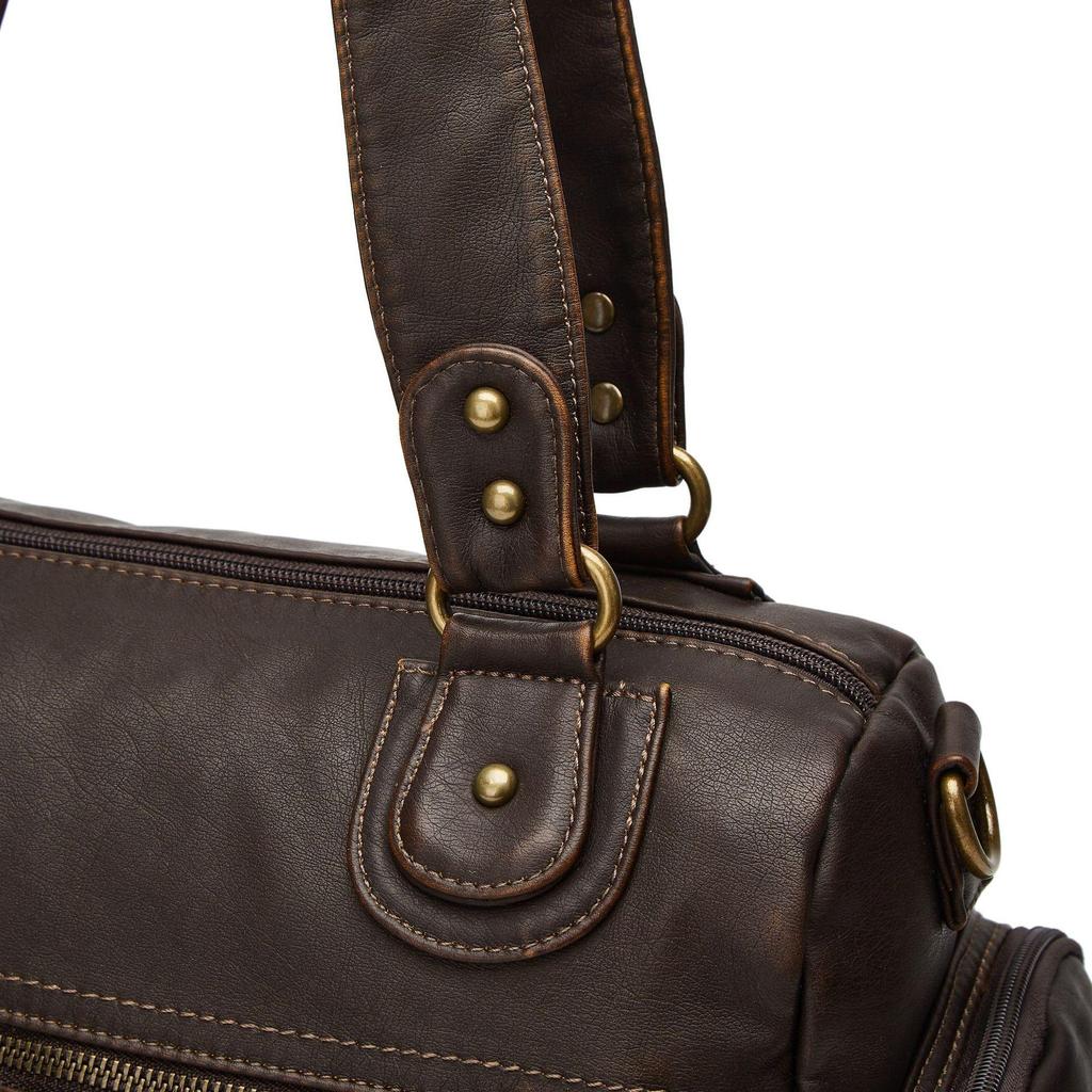 Zipper Retro Hot Girl Motorcycle Bag Large Capacity Bronze French Shoulder Bag