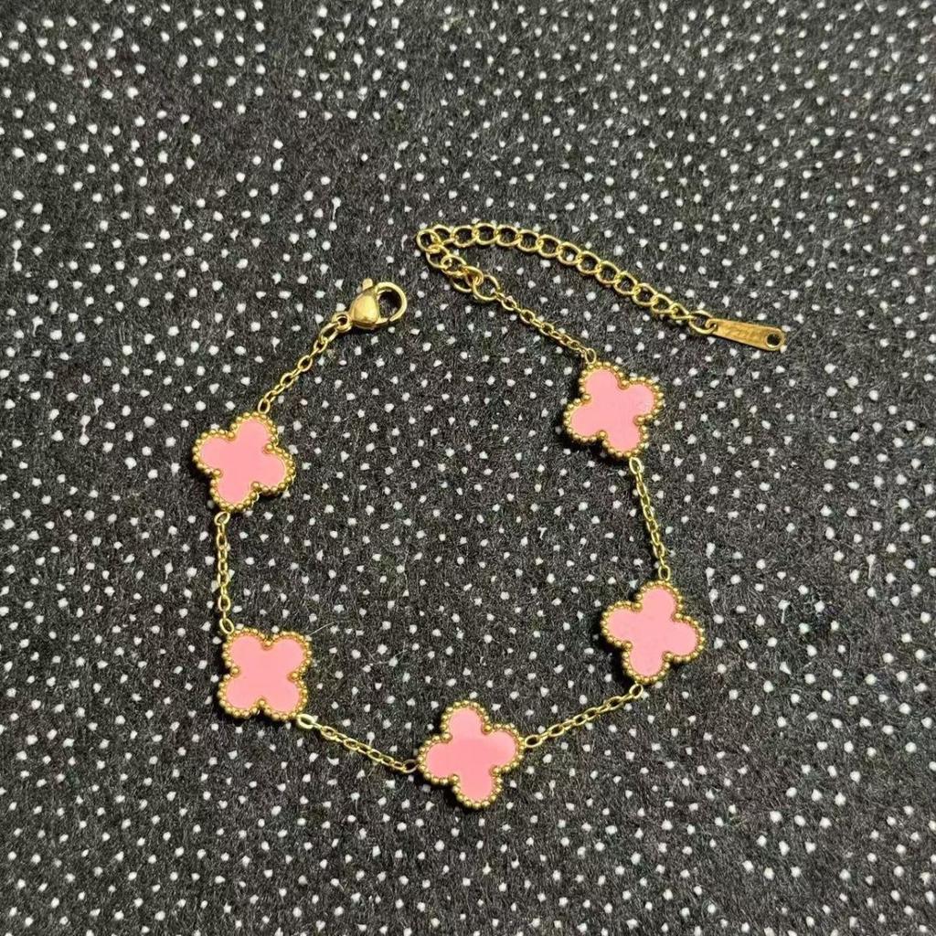 New Arrival Titanium Steel Casual Bracelet Four-leaf Clover Elegantfashion Women's Bracelet