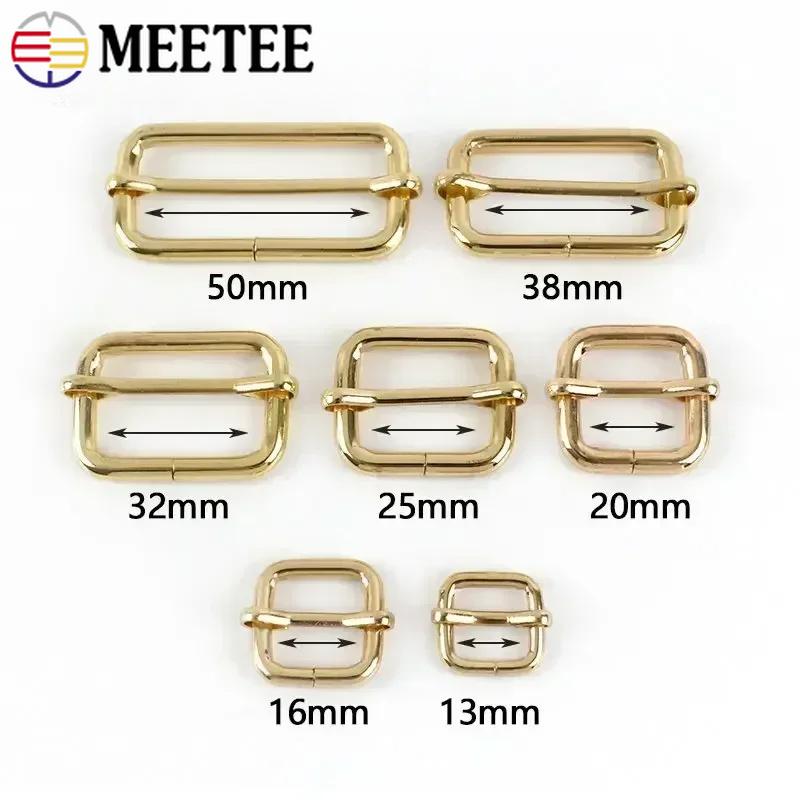 10Pcs Meetee 13-50mm Metal Buckle Backpack Belts Sliders Buckles Webbing Adjuster Clasp DIY Handbag Crafts Hardware Accessories