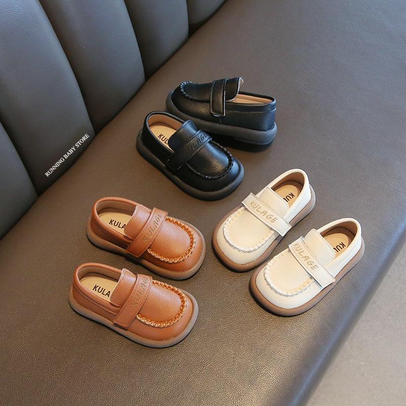 New Boy Leather Shoes Pure Color Kids Shoes Spring Fall Baby Casual School Shoes British Style Children Footwear for Show I07253