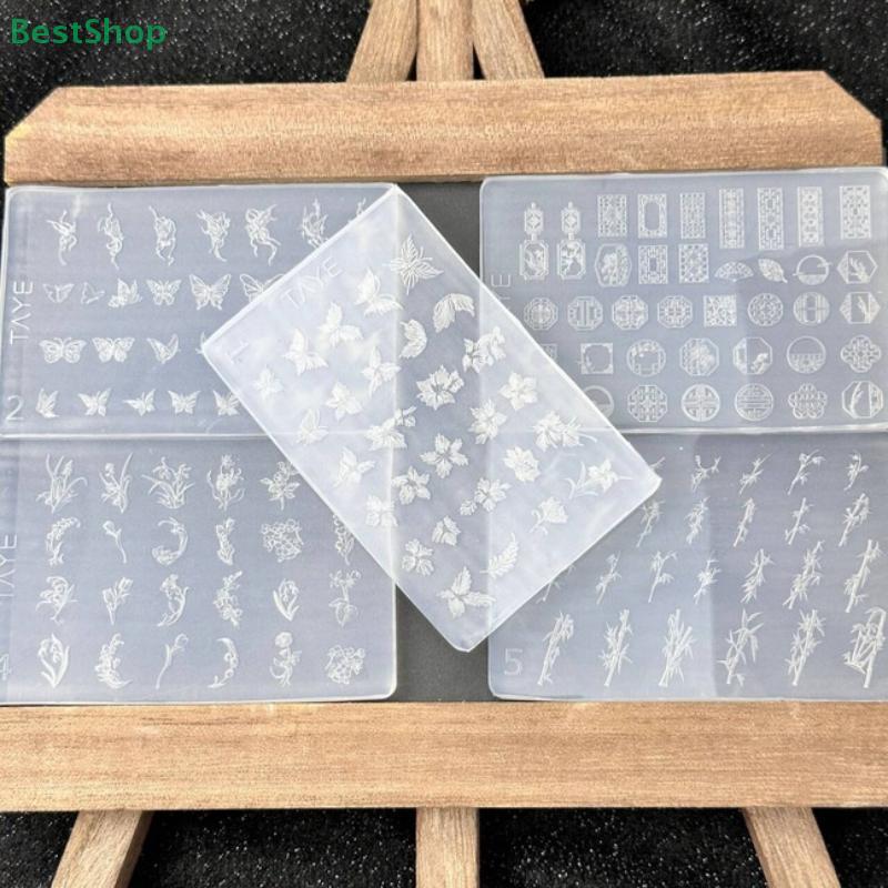 3D Relief Silikon Nagelkunstform Blümchen Knoten Bambusblüten Rahmen Nagelkunst Dekoration Transparente Maniküre Schablone