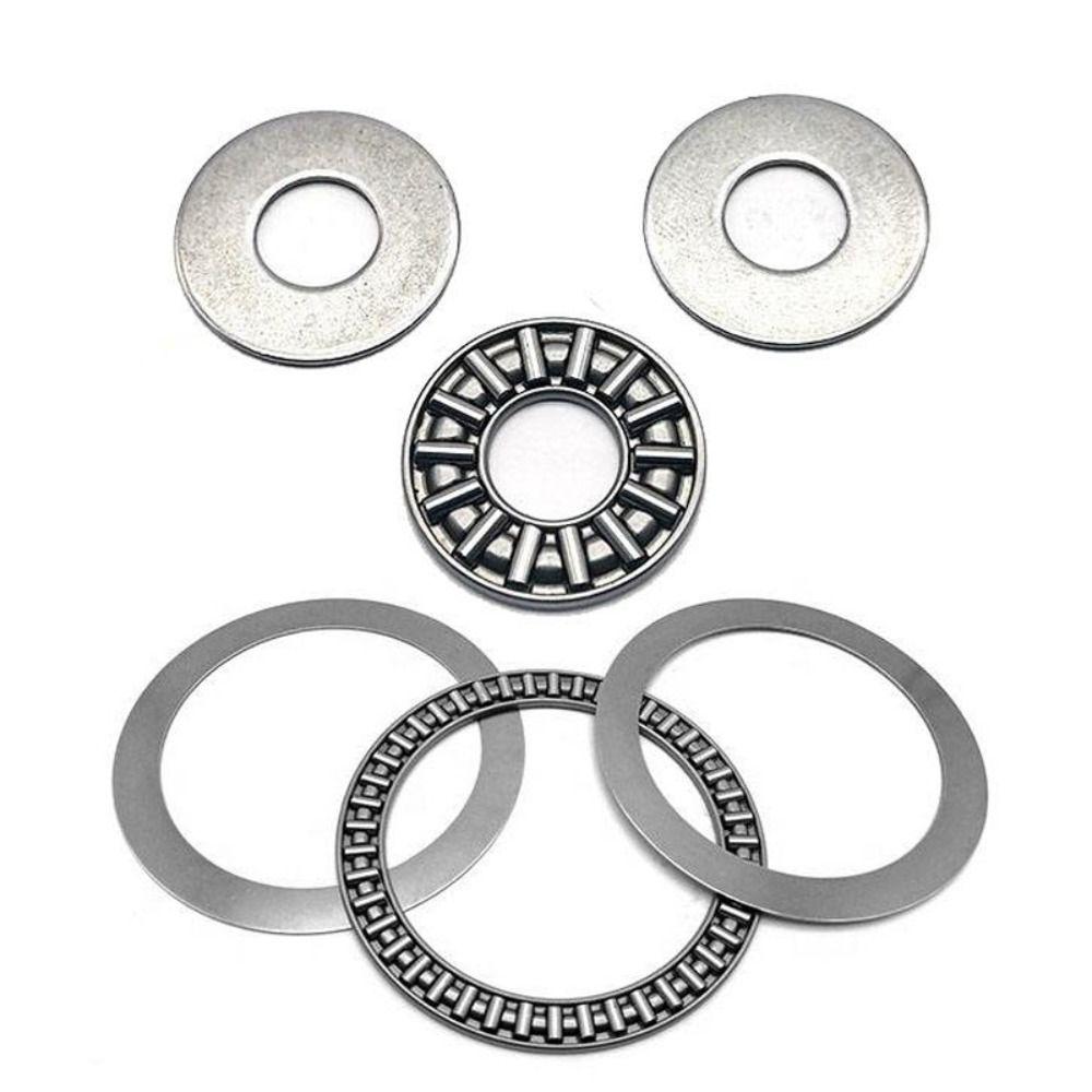 10Sets Chrome Bearing Steel Flat Needle Roller Bearing for Plane Axial Bearing Replacement