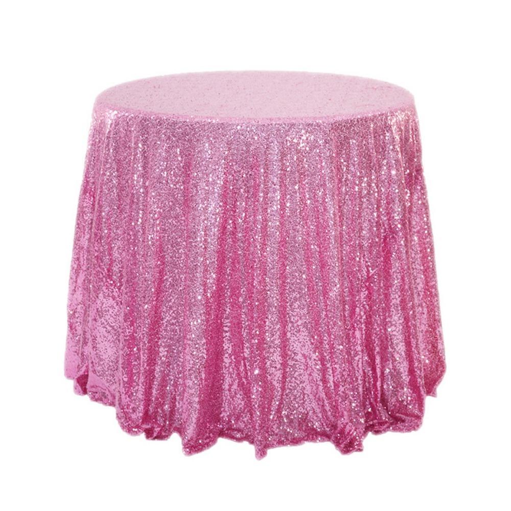 Polyester Sequin Tablecloth Solid Color Glitter Tablecloth Sparkling Table Cover  Wedding Birthday