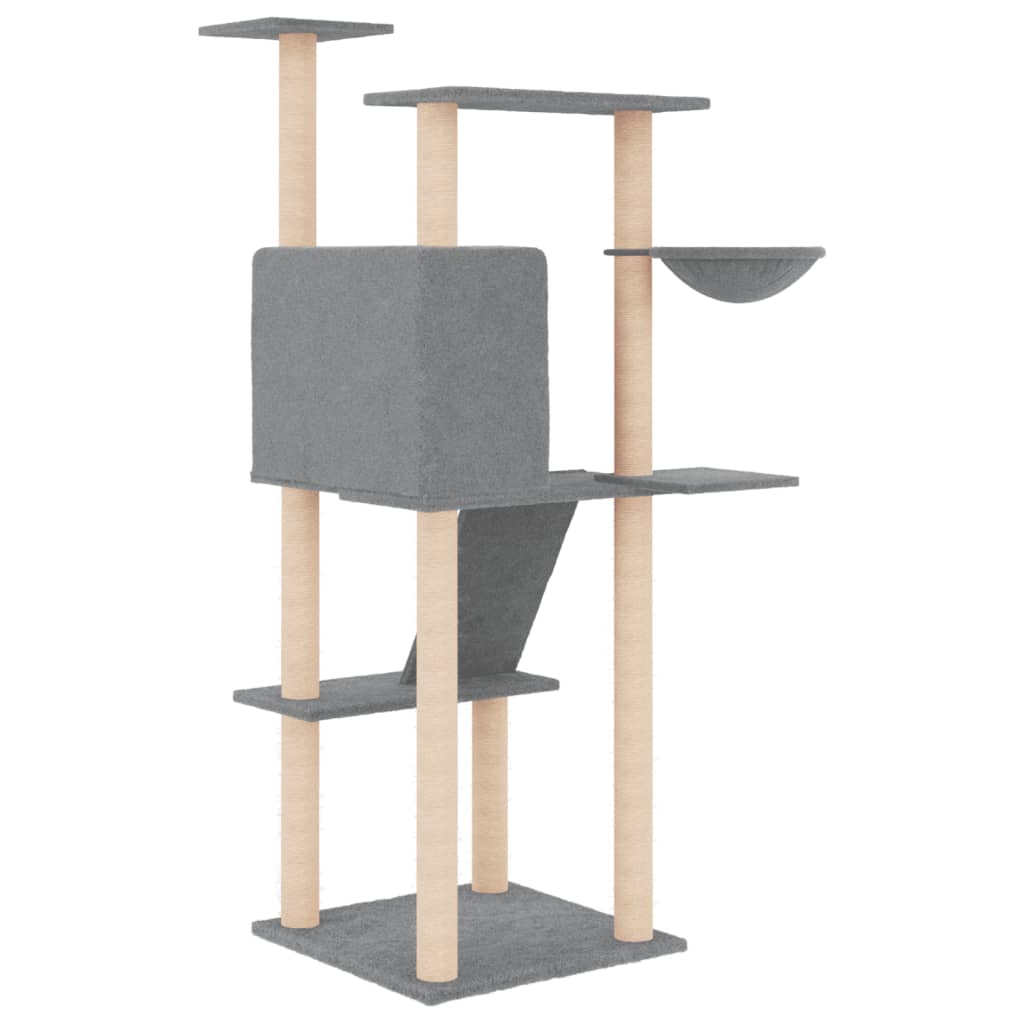 Scratching Post with Sisal Scratching Posts Light Grey 143 cm