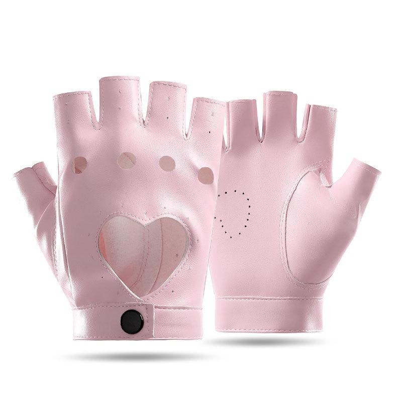 Dance Gloves Ladies Street Punk Stage Performance Thunderbolt Half Finger Gloves Nightclub Photography Leather Dance Gloves