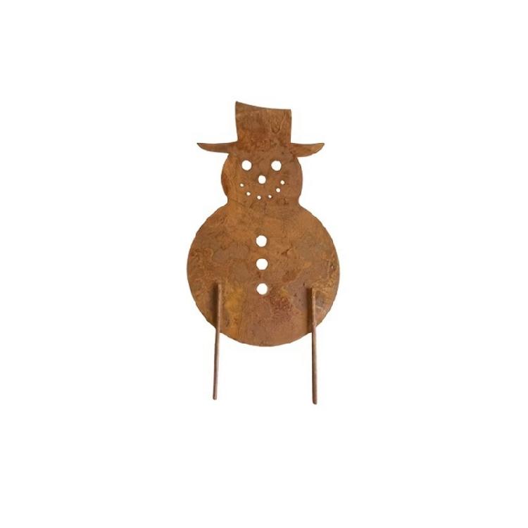 

Recyclable Christmas Santa Snowman Metal Silhouettes Stakes Ornaments Outdoor Landscape Decoration With Antique Finish