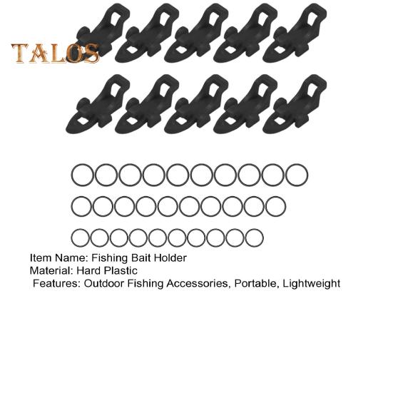 10 Stück Angelköder-Hakenhalter mit Gummiringen, universeller Angelruten-Köder-Fishook-Halter mit Löchern, Angelzubehör