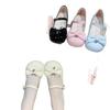 Summer new round head low heel bow daily student versatile daily cute fashion