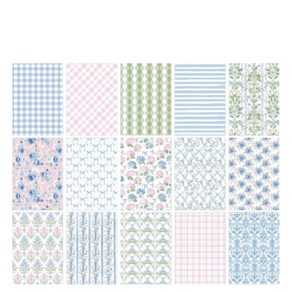30 Fogli Carta Artigianale Floreale Vintage Carta Pattern Pattern Retro Ditsy Blocco Carta per Journaling