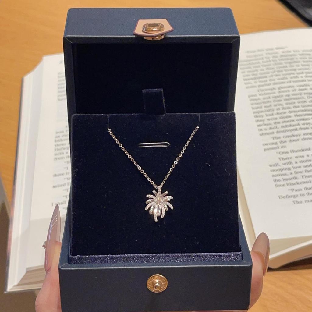 S925 Sterlingsilber Feuerwerk Diamant Halskette – Elegantes Damen Choker, Nischendesign Geschenk für Freundin