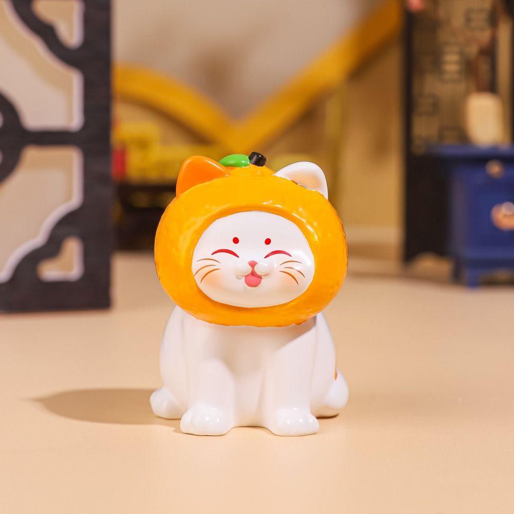 Lucky Mini New Year Cat Figurines Cute Simulation Cat Model  Home New Year Decor