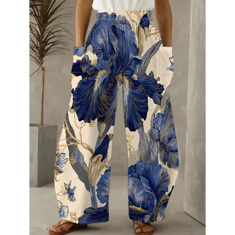 Dame Standardstørrelse Mode Trendy 3D-print oom Print Wide-Leg Bukser, Komfortable og Velegnede til Alle Årstider