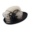 Temperament Curled Top Hat Linen Mesh Flower Pot Hat Ladies Summer Dome Breathable Sun Hat