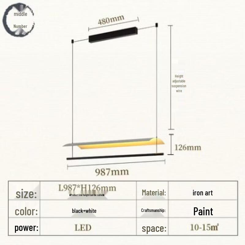 NuFeng Modern Minimalist Linear Pendant Light