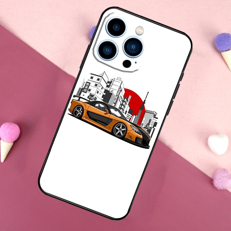 JDM Car RX7 MX5 Case For iPhone 16e 16 15 Pro Max 11 12 13 Mini 14 15 Pro Max 15 Plus XR Phone Back Cover