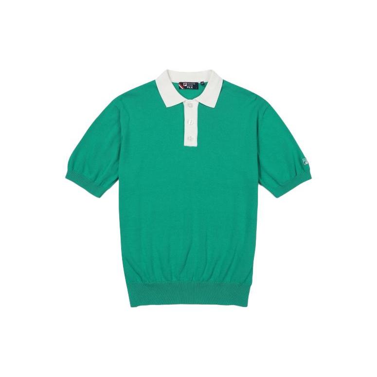 FILA Polo Shirts Men s Emerald Green Polo Collar Moderate Straight Fit FS2TSF2341M-MRG 105