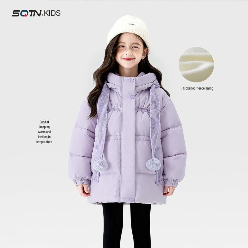 Girls' Winter Hooded Padded Jacket