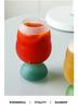 Cute Colorful Frosted Glass Wine GLass Cup Large Capacity Beer Glass Coffee Milk Juice Glass Cup