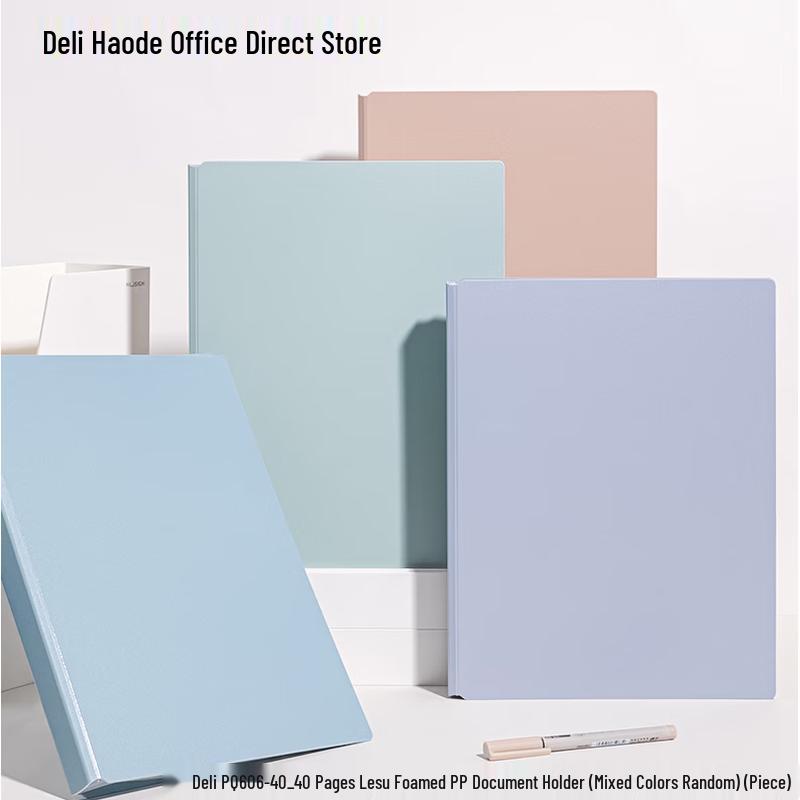 Deli A4 40-Pocket PP Document Folder, Transparent (3-Pack)