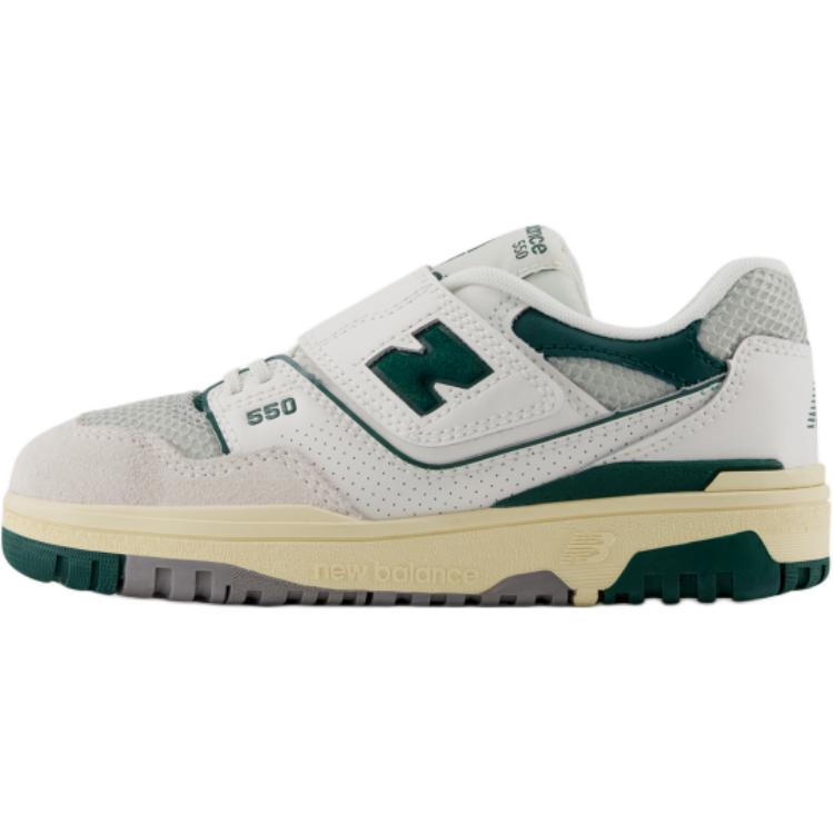 New Balance NB 550 Fashion Versatile Low-Top Kids Skate Shoes Kids Sneakers White Gray Green PHB550CS