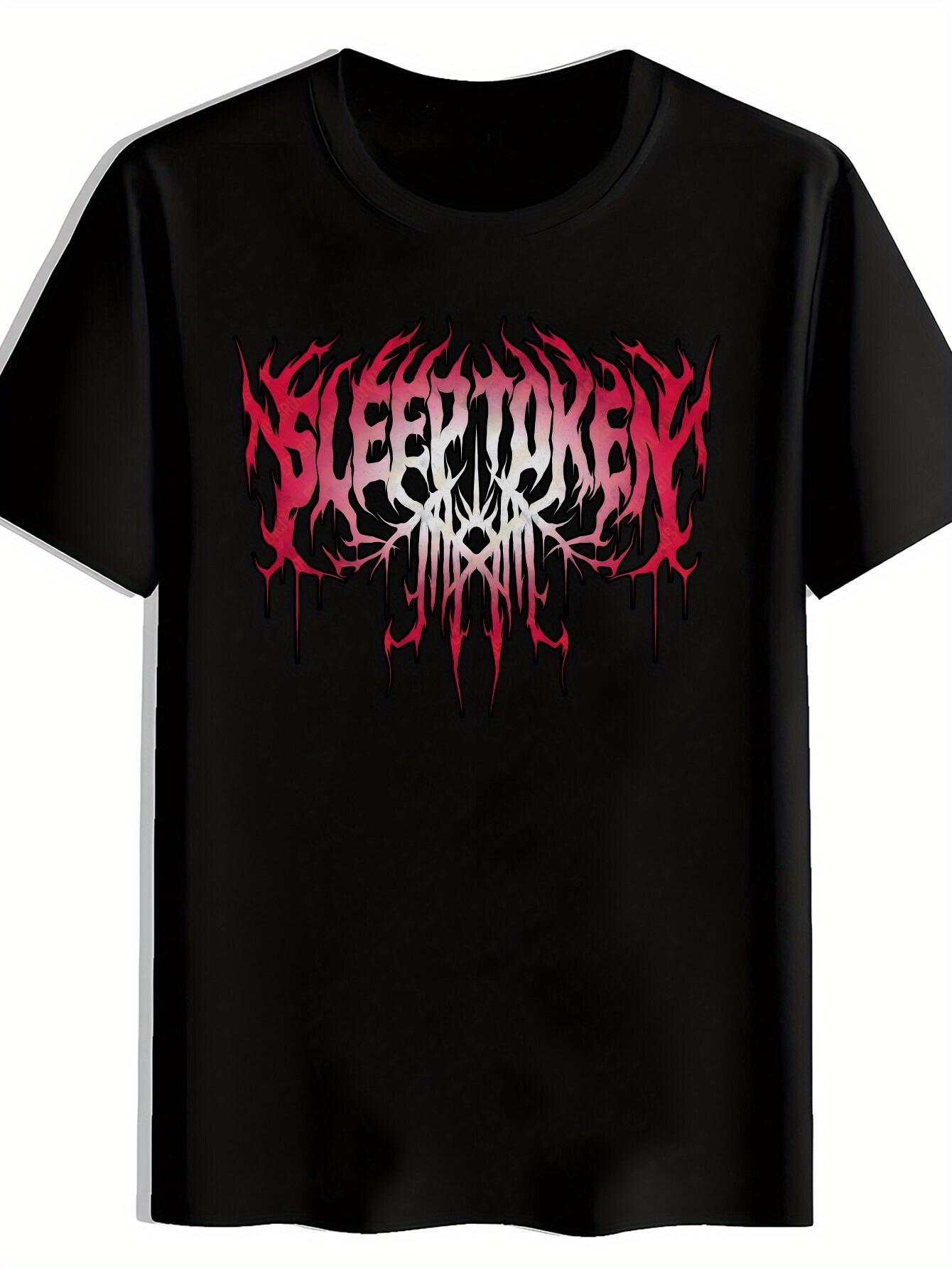 

Black T-shirt with SLEEPTOKEN Graphic - Vintage Rock Band Design S