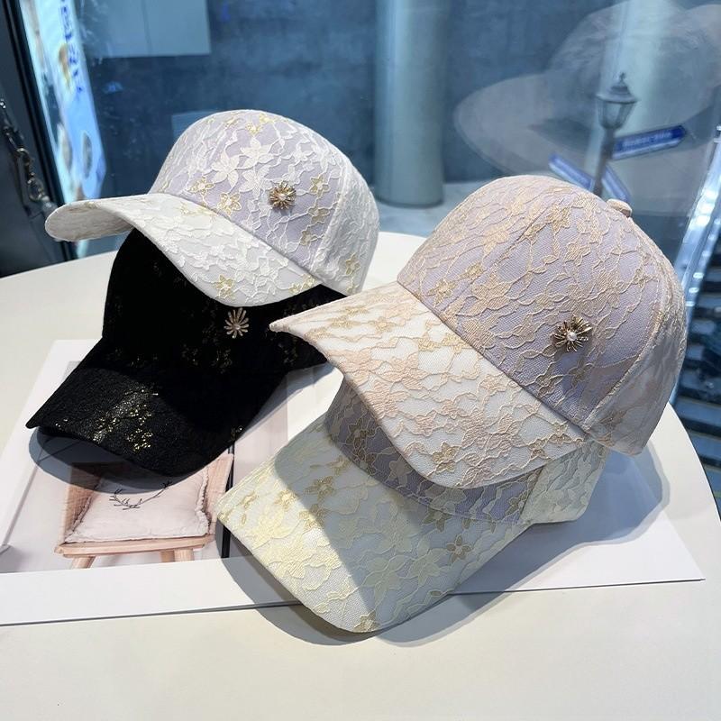 Lightweight Lace Baseball Hat For Women Summer Sunshade Cap With Adjustable Fit And Breathability