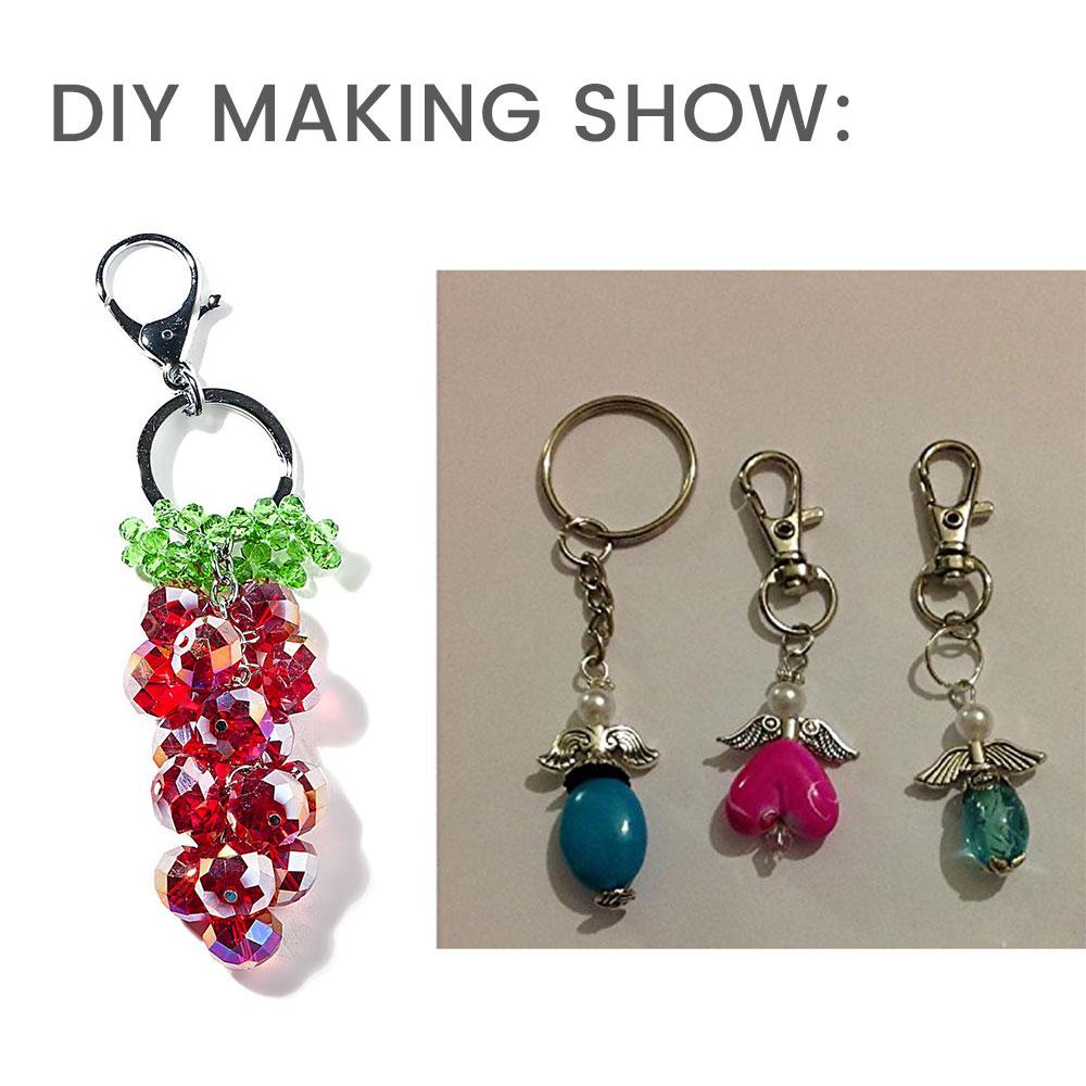 25Pcs Swivel Lobster Clasp Stainless Steel Swivel Keyrings Clasp Portable D Ring Snap Hook for Jewellery DIY Puppy Chain Key Bag