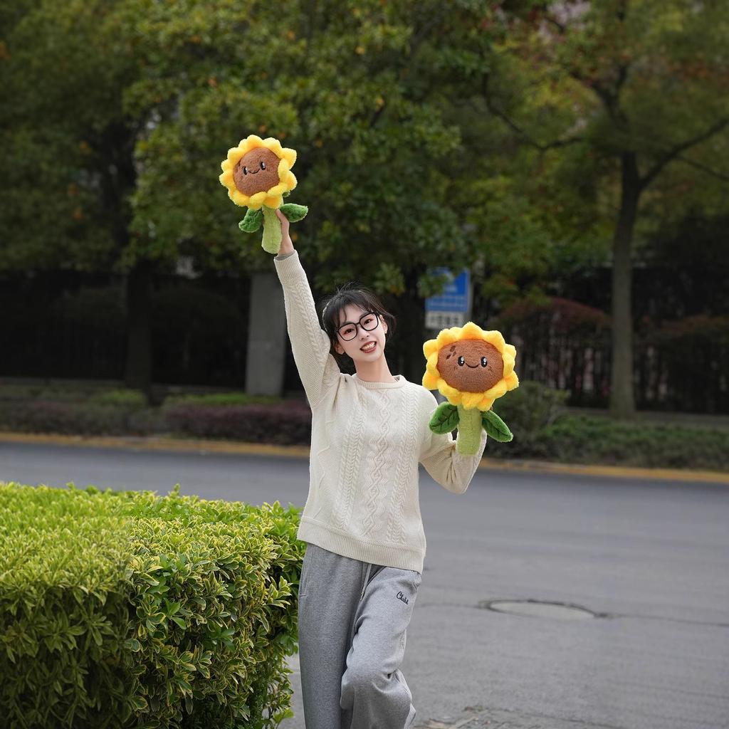 Simulation Cute Sunflower Doll Flowers Plush Toy Doll Desktop Decoration Ornaments Shooting Props Doll