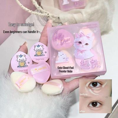 Gege Bear Cute Cloud Powder Puff Set - Water Drop & Heart Shape Makeup Sponges