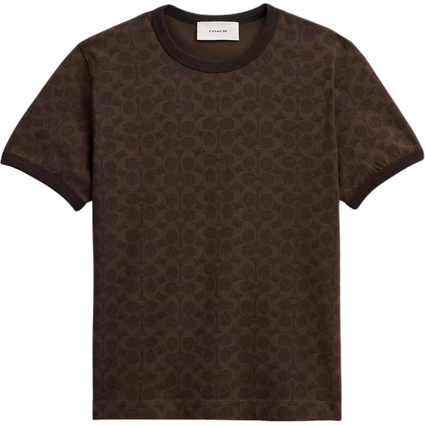 Coach All Over Print Cotton Crew Neck Short Sleeve T-Shirt Women tops CCB98-VQY XS