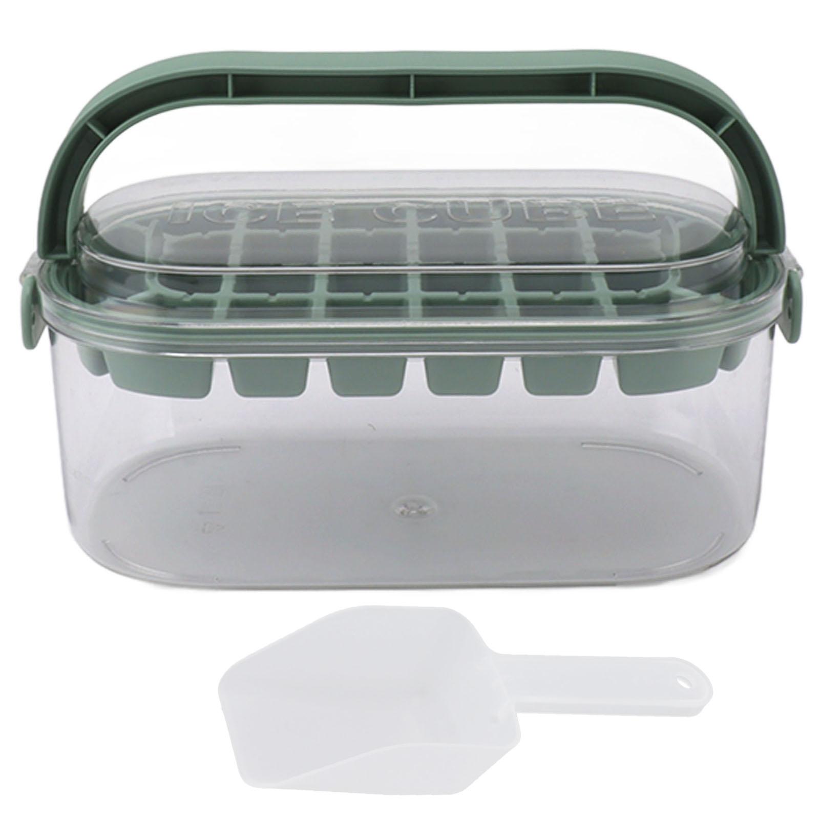 

Форма для кубиков льда на 28 полостей, большая емкость, самодельная форма для кубиков льда, переносная форма для изготовления кубиков льда, зеленая Green Hard Bottom Type