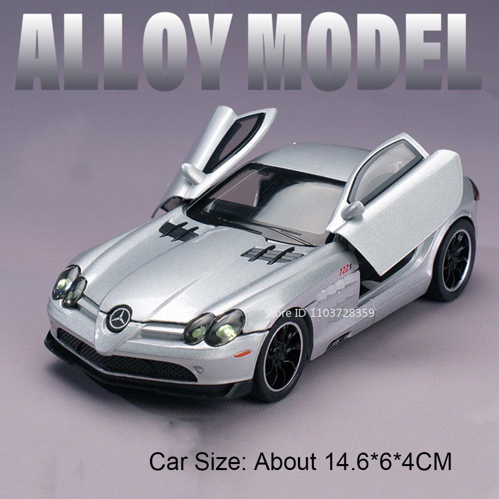 

1:32 Scale S650 E300L SLR 772S Model Toy Cars Alloy Diecast Sound Light Doors Opened Pull Back Simulation Vehicles Kids Gifts