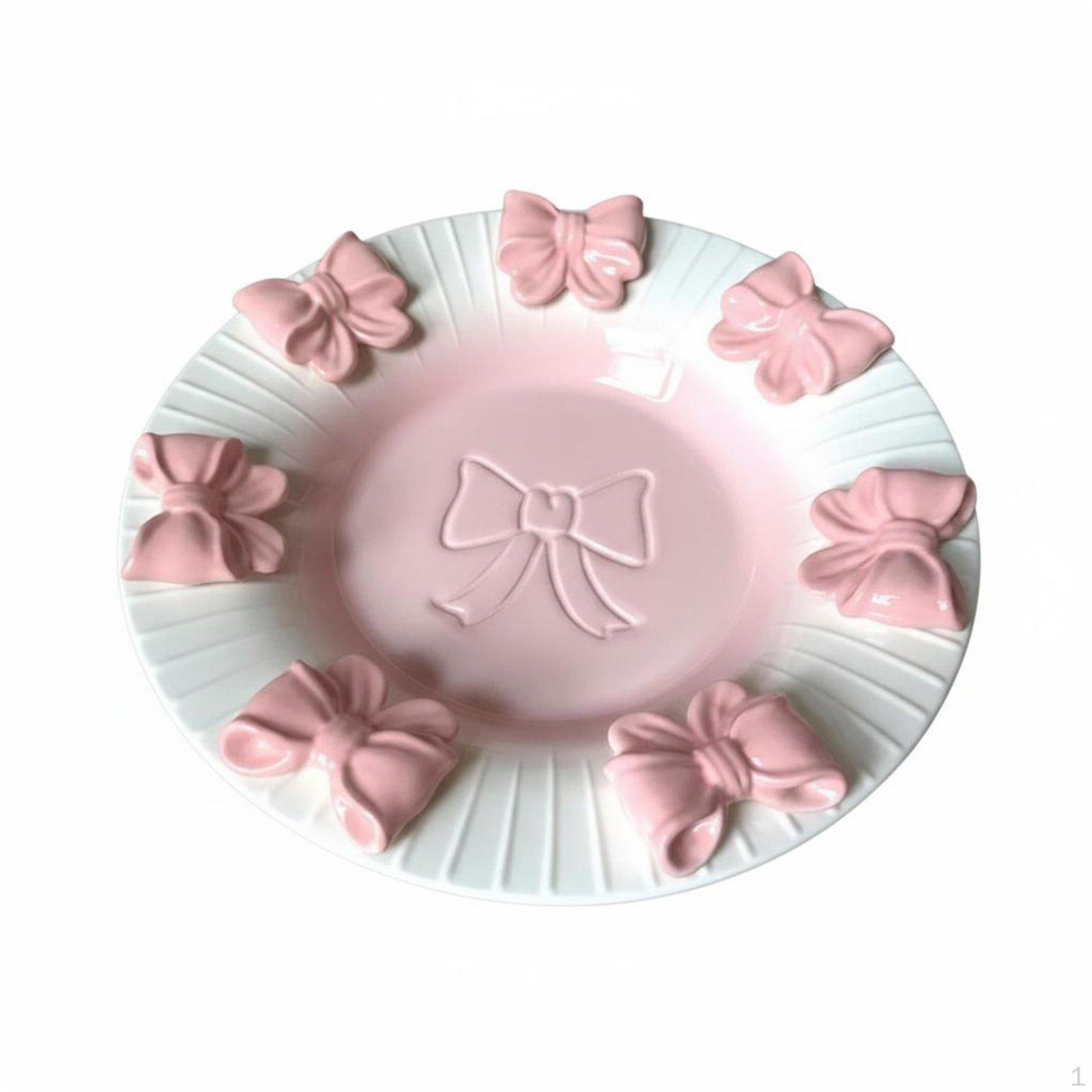 3D Embossed Bow Plate HandHandColored Pink
